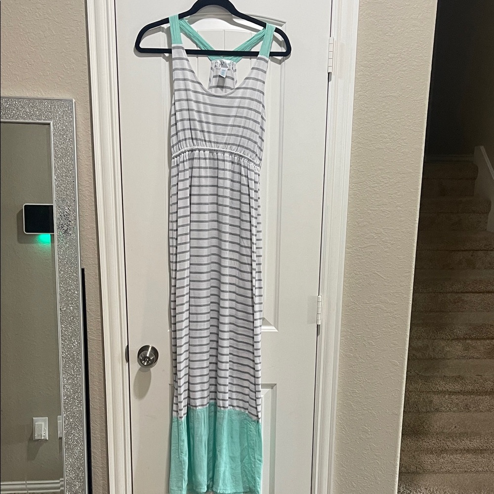 Just Be Gray and Mint Striped Top